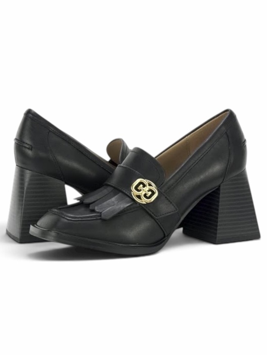 Sam Edelman Shoes - NWOT Sam Edelman Quinly Black Leather Kiltie Fringe Block Heel Loafers  - 8.5